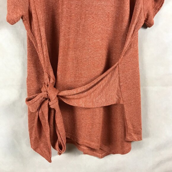 Plus Size Tie front Asymmetrical Knit Top 2X - Picture 3 of 7